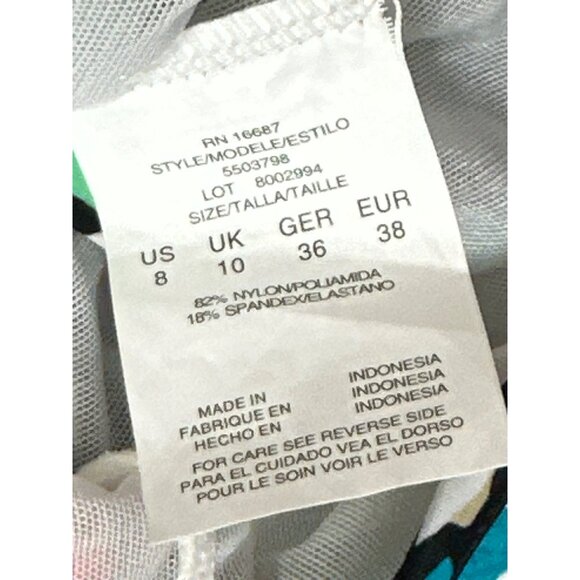 Swim Solutions Women’s Size 8 Floral Swim Dress Built-In Bra Full Coverage - Picture 5 of 8